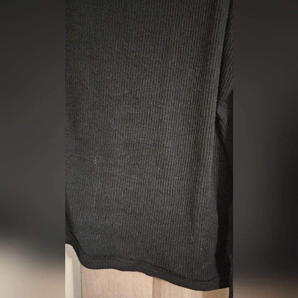 Free People We The Free Juicy Ribbed Cowl Neck Oversized Top Black S NWT